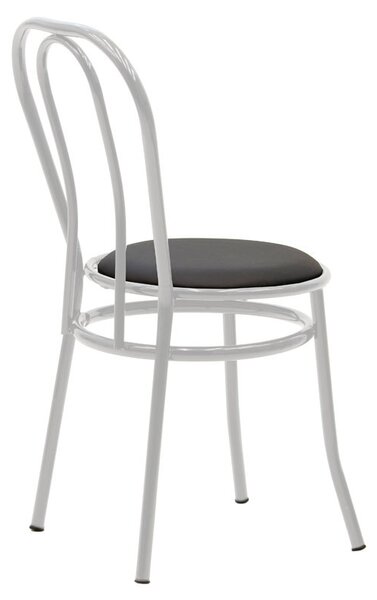 Scaun Vienna piele ecologica negru - metal alb