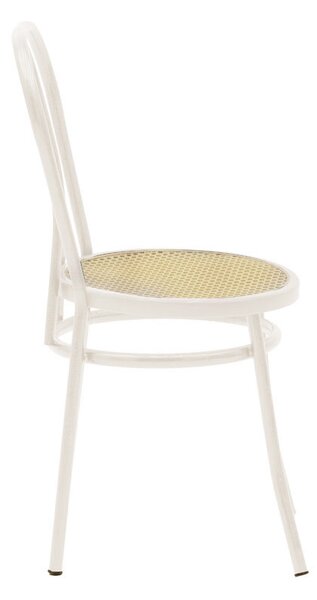 Scaun Vienna plastic ratan bej - metal ecru