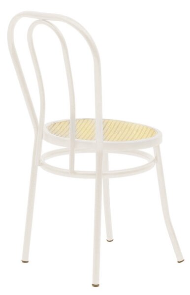 Scaun Vienna plastic ratan bej - metal ecru