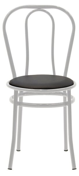 Scaun Vienna piele ecologica negru - metal alb