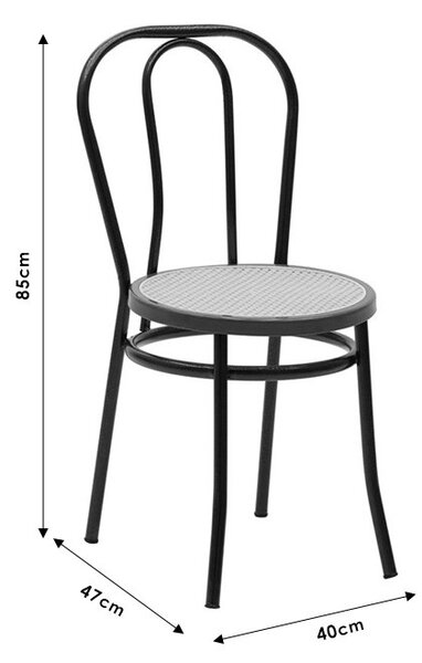 Scaun Vienna plastic ratan bej - metal alb