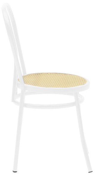Scaun Vienna plastic ratan bej - metal alb