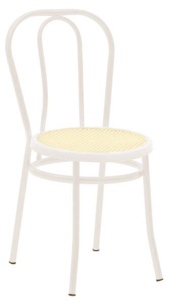 Scaun Vienna plastic ratan bej - metal ecru