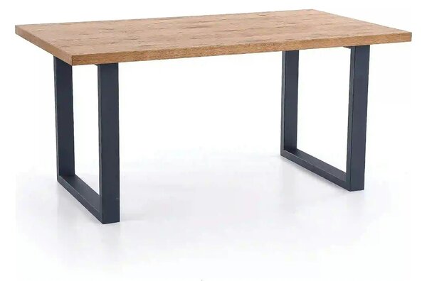 Masa extensibila PEREZ, stejar deschis/negru, 160/250x90x76 cm