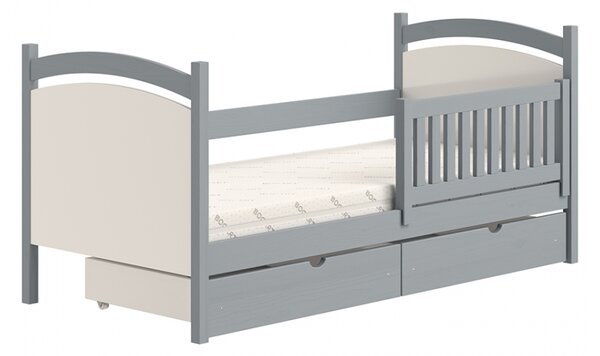 Pat copii cu tablă de scris Amely 80x180 - culoare gri