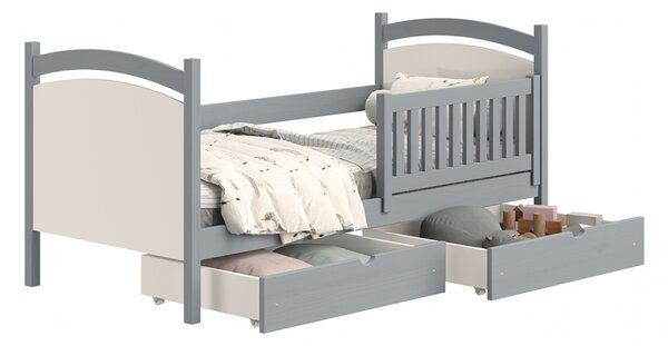 Pat copii cu tablă de scris Amely 80x180 - culoare gri