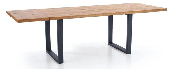 Masa extensibila PEREZ, stejar deschis/negru, 160/250x90x76 cm