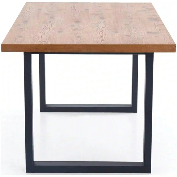 Masa extensibila PEREZ, stejar deschis/negru, 160/250x90x76 cm