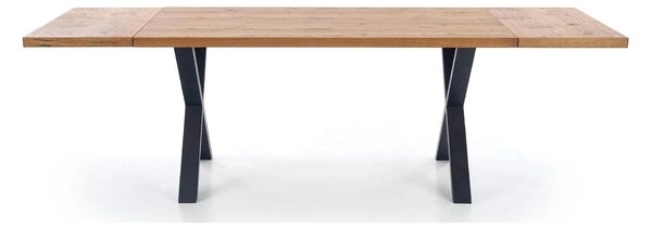 Masa extensibila XAVIER, stejar deschis/negru, lemn/otel, 160/250x90x7