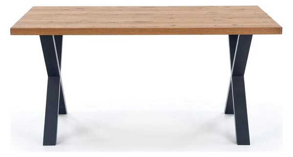 Masa extensibila XAVIER, stejar deschis/negru, lemn/otel, 160/250x90x7
