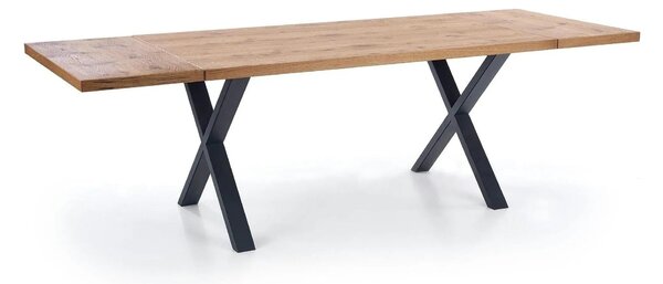 Masa extensibila XAVIER, stejar deschis/negru, lemn/otel, 160/250x90x7