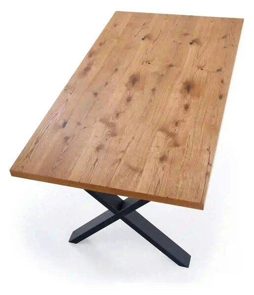 Masa extensibila XAVIER, stejar deschis/negru, lemn/otel, 160/250x90x7