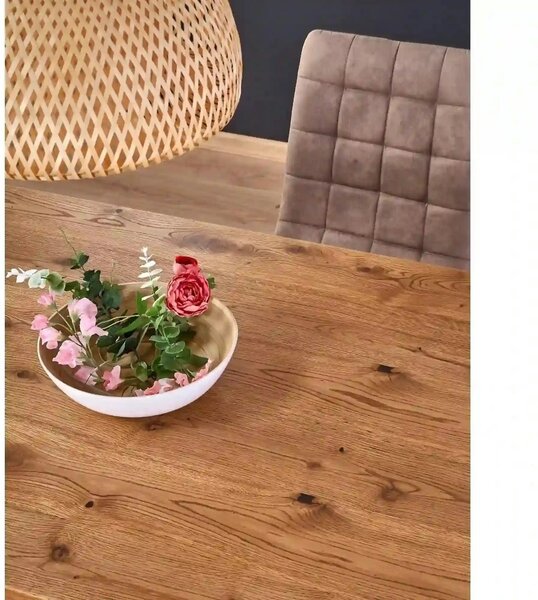 Masa extensibila XAVIER, stejar deschis/negru, lemn/otel, 160/250x90x7