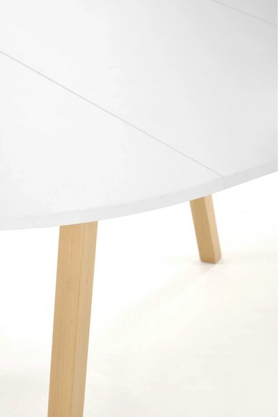 Masa extensibila RUBEN, alb/stejar, 102/142x102x73 cm