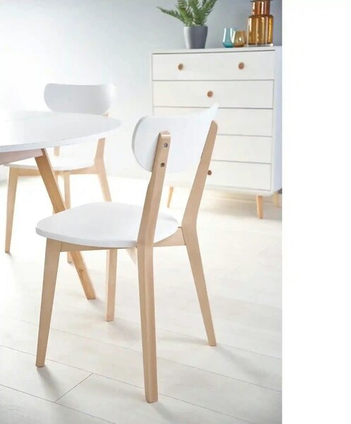 Masa extensibila RUBEN, alb/stejar, 102/142x102x73 cm