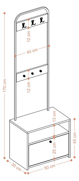 Mobilier hol Aliex 17 (alb + negru). 1073483