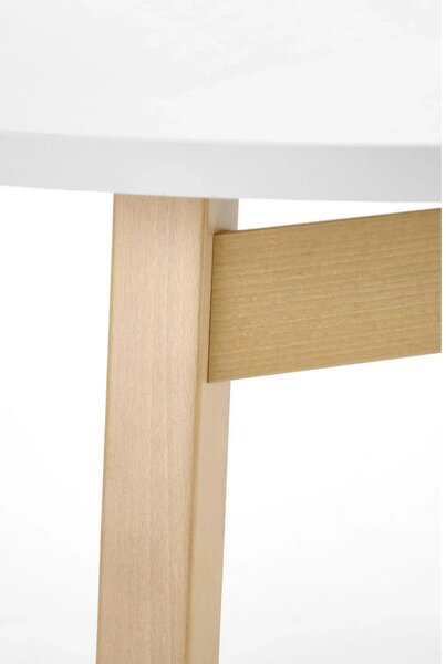 Masa extensibila RUBEN, alb/stejar, 102/142x102x73 cm
