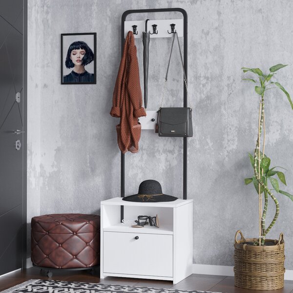 Mobilier hol Aliex 17 (alb + negru). 1073483
