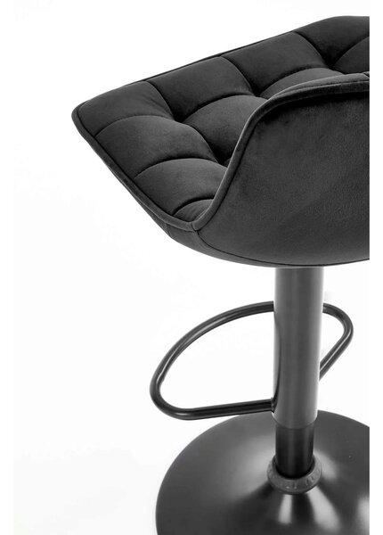 Scaun bar inalt H95, gri/gri inchis, stofa/otel, 43x44x84/106 cm