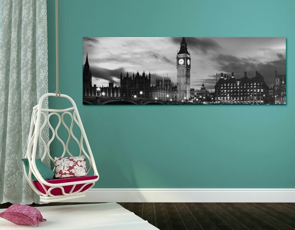 Tablou Big Ben în Londra alb-negru