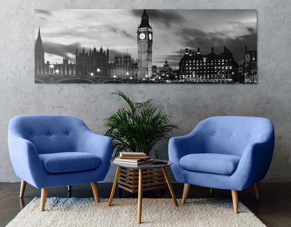 Tablou Big Ben în Londra alb-negru