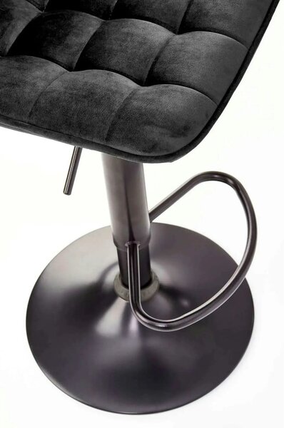Scaun bar inalt H95, gri/gri inchis, stofa/otel, 43x44x84/106 cm