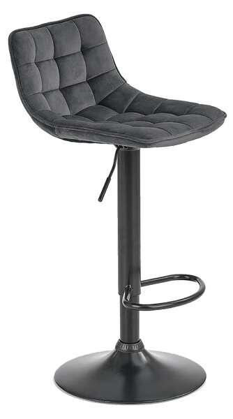 Scaun bar inalt H95, gri/gri inchis, stofa/otel, 43x44x84/106 cm