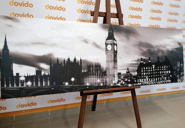 Tablou Big Ben în Londra alb-negru