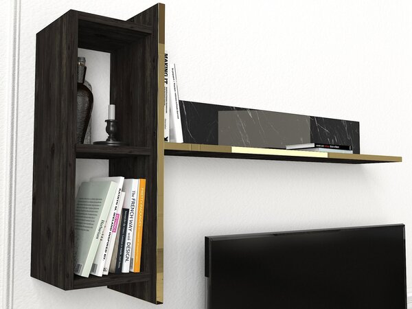 Mobilier living Vivaldi (Negru + Auriu). 1073514