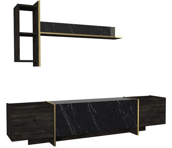 Mobilier living Vivaldi (Negru + Auriu). 1073514