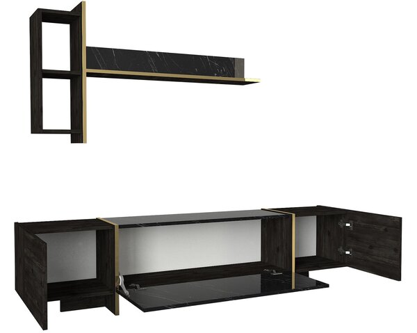 Mobilier living Vivaldi (Negru + Auriu). 1073514