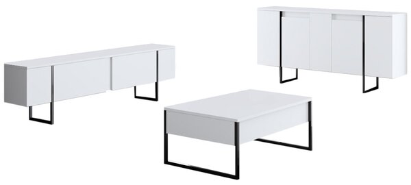 Set mobilier living Luna 1 (alb + negru). 1073574