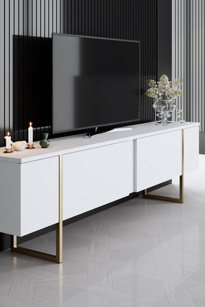 Set mobilier living Luna 1 (alb + auriu). 1073577
