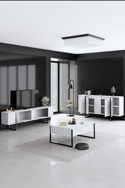 Set mobilier living Luna 1 (alb + negru). 1073574