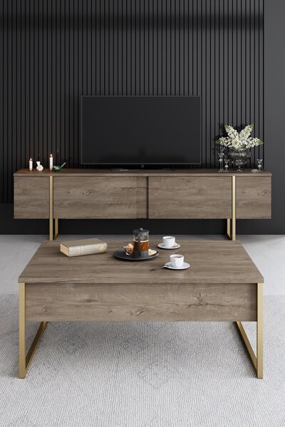 Set mobilier living Luna 1 (nuc + auriu). 1073578