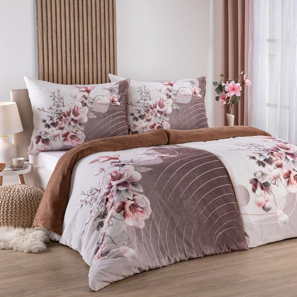 Lenjerie de pat din micropluș ELEGANȚĂ DE MAGNOLIE