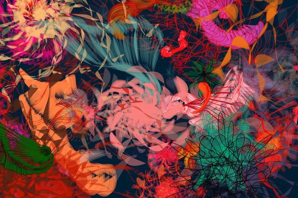 Tablou flori abstracte