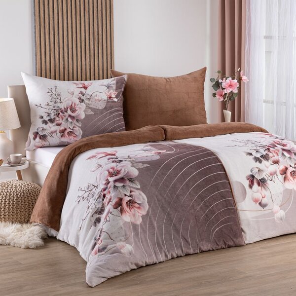 Lenjerie de pat din micropluș ELEGANȚĂ DE MAGNOLIE