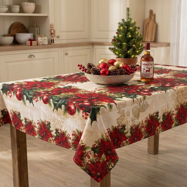 Față de masă cu tratament de teflon CHRISTMAS STAR 120 x 160 cm