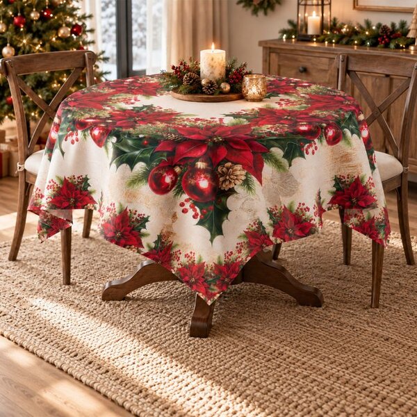 Față de masă centrală cu tratament de teflon CHRISTMAS STAR 85 x 85 cm