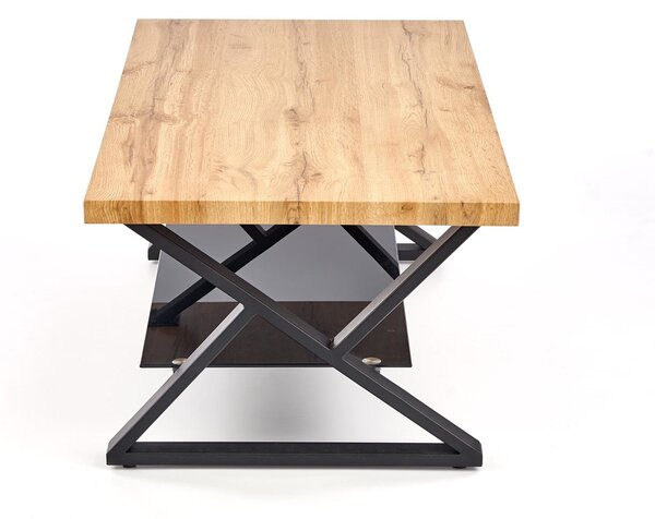 Masuta cafea XENA, negru/stejar natural, 110x60x45 cm