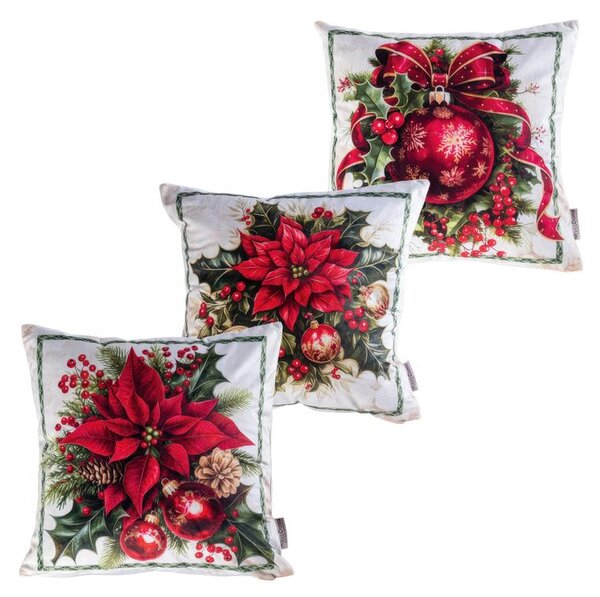 Set de 3 fețe pernuțe CHRISTMAS STAR 45 x 45 cm