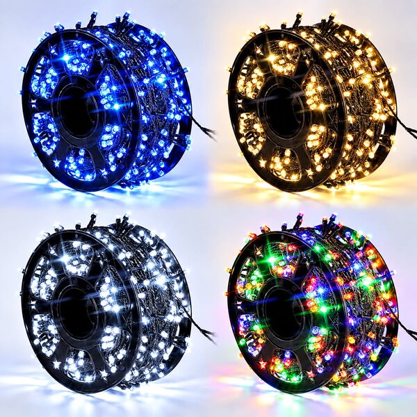 Instalatie de Craciun, rola bec diamant, diverse culori, 50 100 150 metri