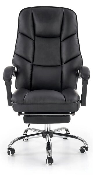 Scaun de birou ALVIN, negru, piele ecologica, 66x70x118/125 cm