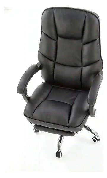 Scaun de birou ALVIN, negru, piele ecologica, 66x70x118/125 cm