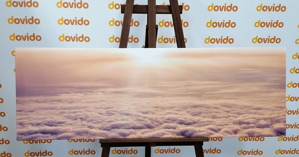 Tablou apus de soare prin geamul avionului