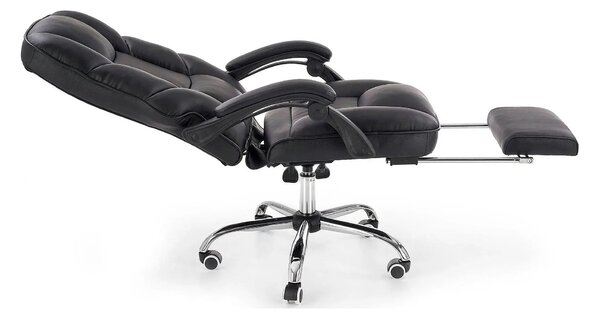 Scaun de birou ALVIN, negru, piele ecologica, 66x70x118/125 cm