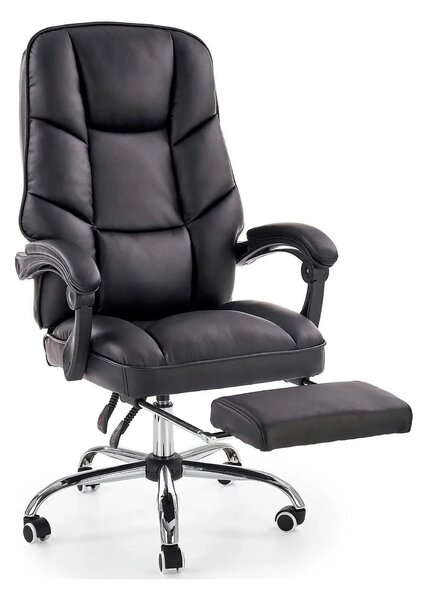 Scaun de birou ALVIN, negru, piele ecologica, 66x70x118/125 cm