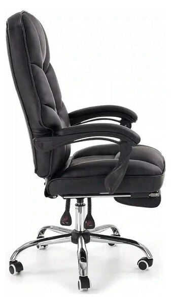 Scaun de birou ALVIN, negru, piele ecologica, 66x70x118/125 cm