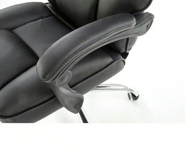 Scaun de birou ALVIN, negru, piele ecologica, 66x70x118/125 cm